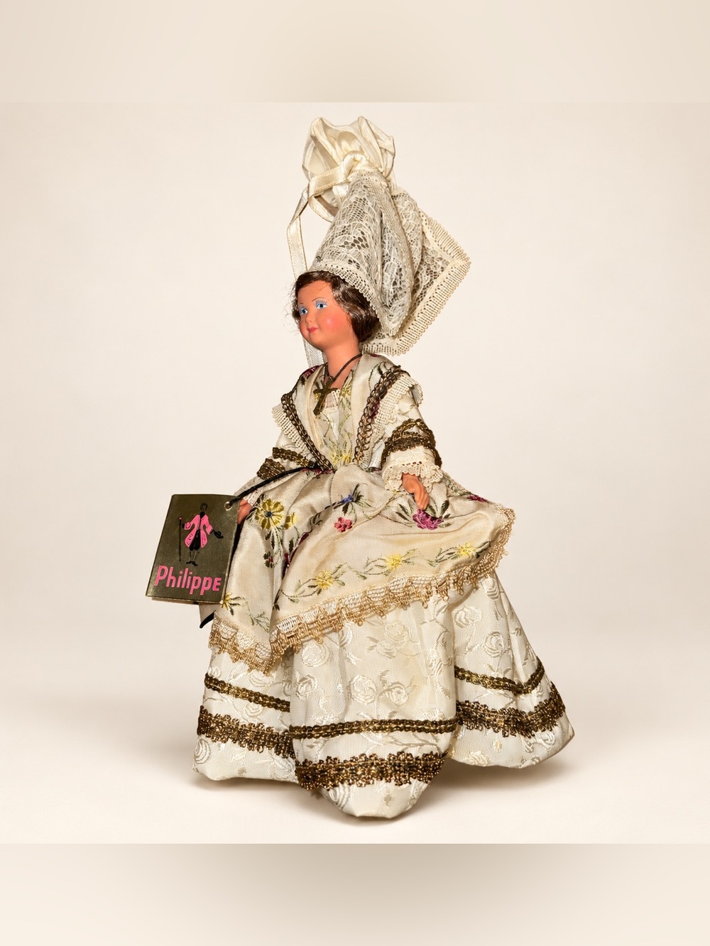 Philippe French Regional Costume Doll 9” Lace Headdress Original Tag
